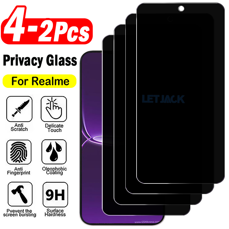Realme Note 50 - 2-4 шт. антишпионской защитной пленки для