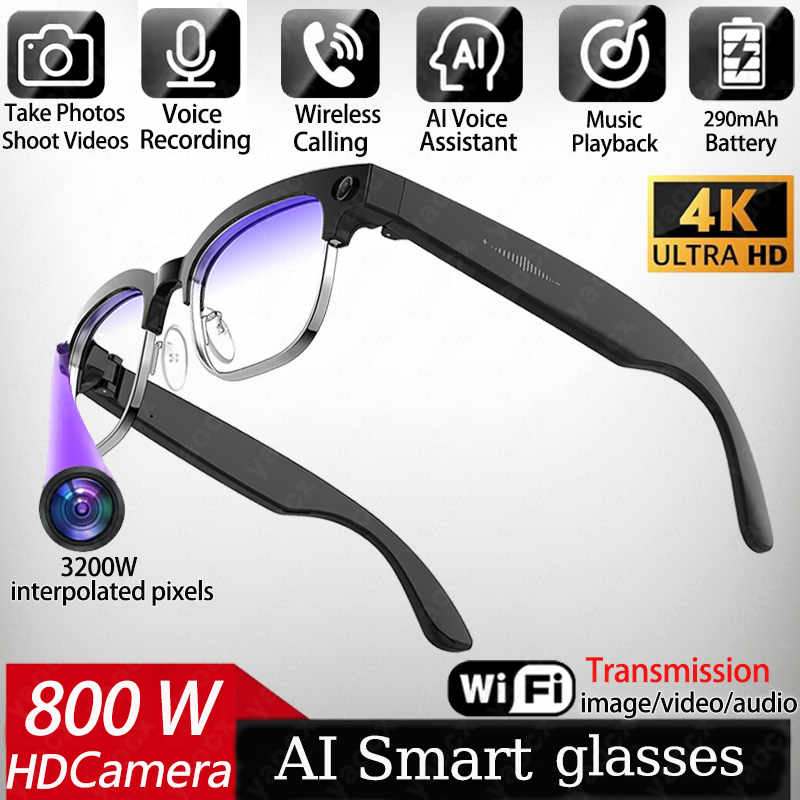 Smart Glasses Lens - Умные AI-очки 4K с камерой 8